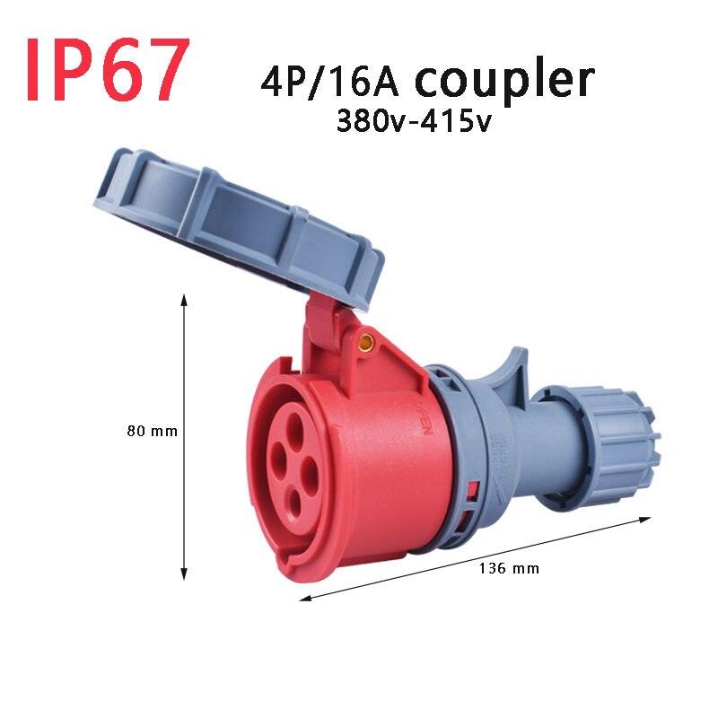 IP67 NEW Industrial Plug and Socket 16A 32A 3 Pin 4 Pin 5 Pin  Wall Mounted.