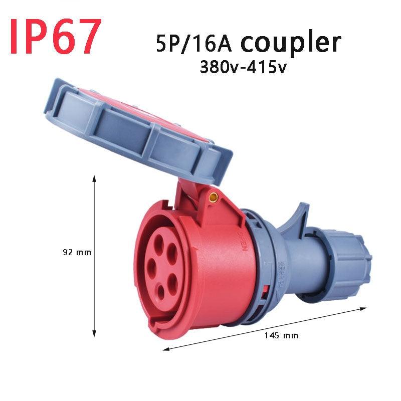 IP67 NEW Industrial Plug and Socket 16A 32A 3 Pin 4 Pin 5 Pin  Wall Mounted.