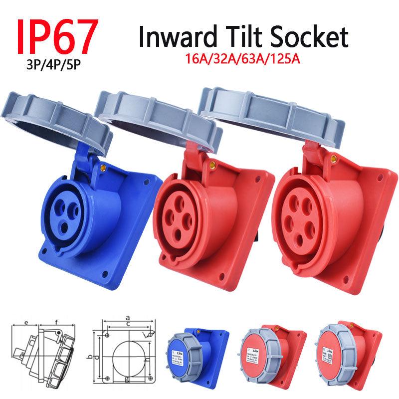 IP67 Waterproof Explosion-proof Industrial Plug and Socket 16A 32A 63A 125A.