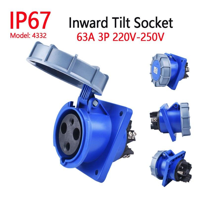 IP67 Waterproof Explosion-proof Industrial Plug and Socket 16A 32A 63A 125A.