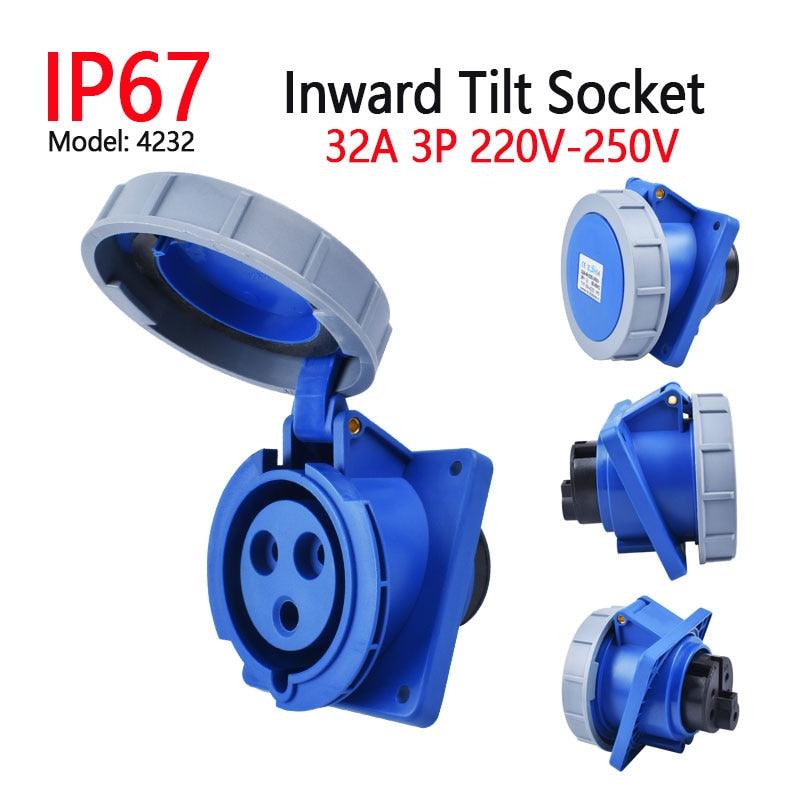 IP67 Waterproof Explosion-proof Industrial Plug and Socket 16A 32A 63A 125A.