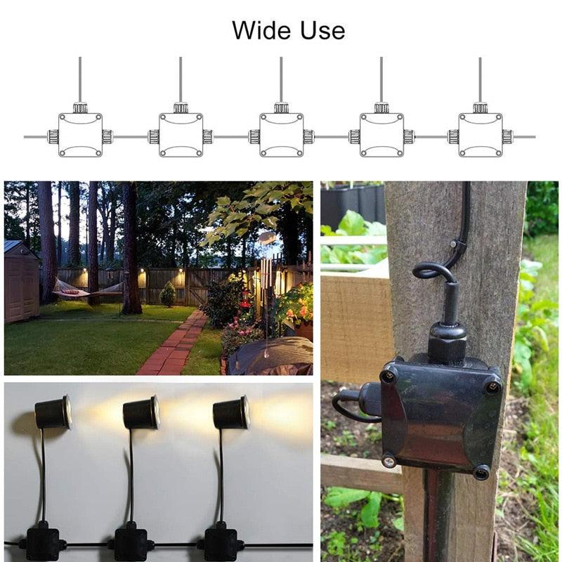 IP68 Electrical Cable Waterproof Connector T Shape 2 3 Pin 3 Way Junction Box.