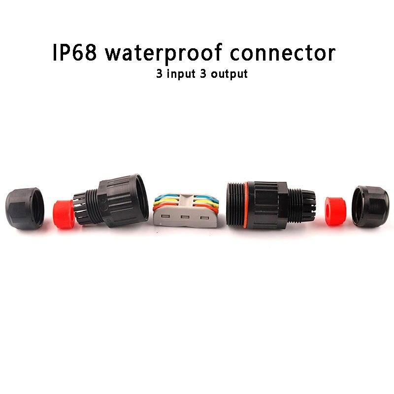 IP68 Electrical Waterproof Connector with Quick Push in Terminal block Conductor.