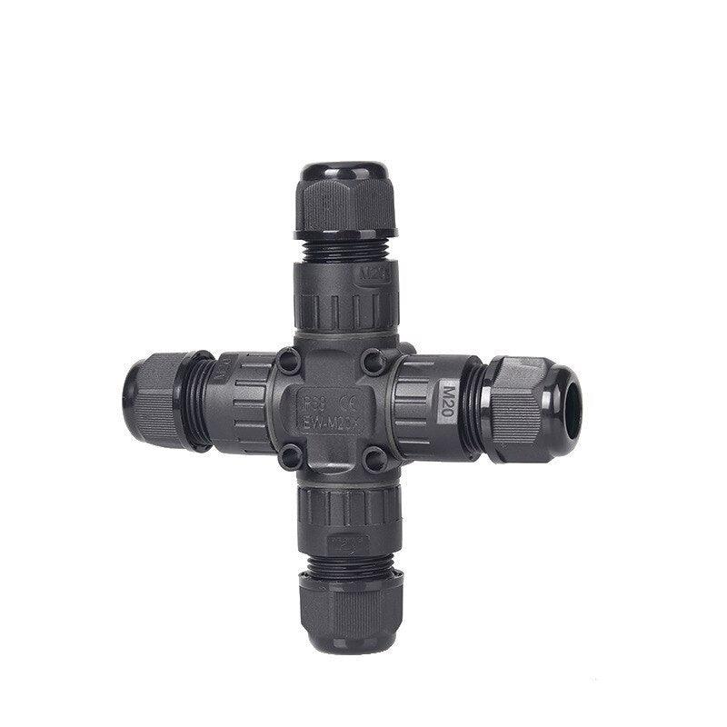 IP68 Waterproof Connector Cross Shape 2/3 Pin Electrical Terminal Adaptor.