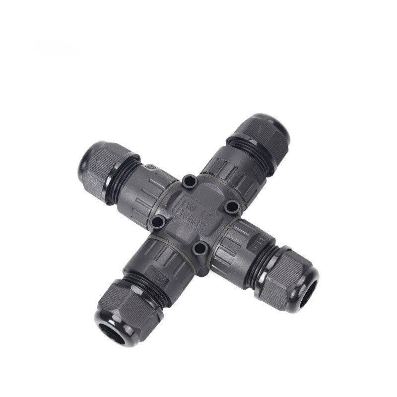 IP68 Waterproof Connector Cross Shape 2/3 Pin Electrical Terminal Adaptor.