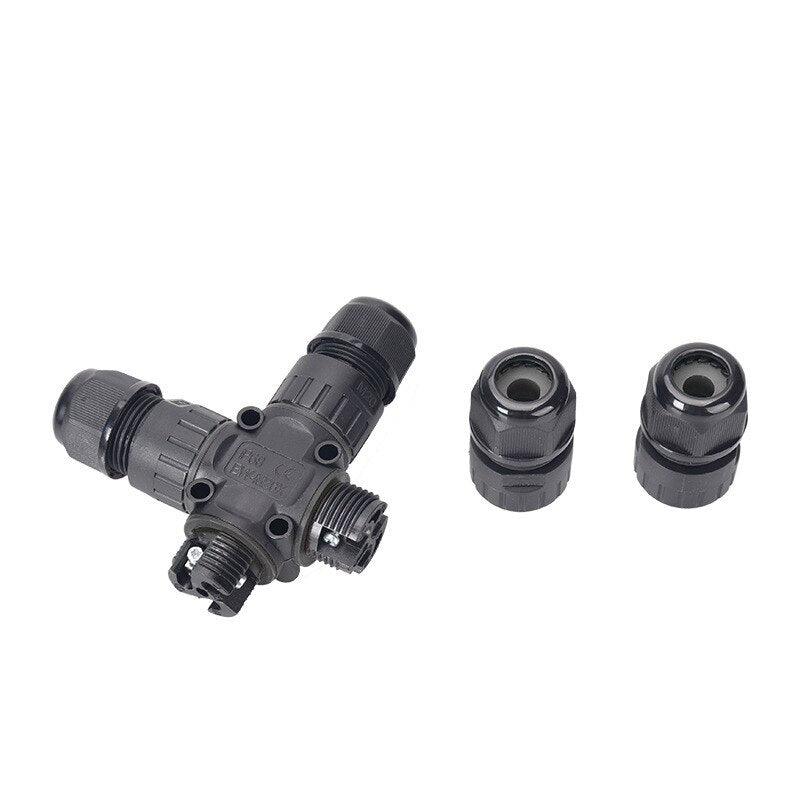 IP68 Waterproof Connector Cross Shape 2/3 Pin Electrical Terminal Adaptor.