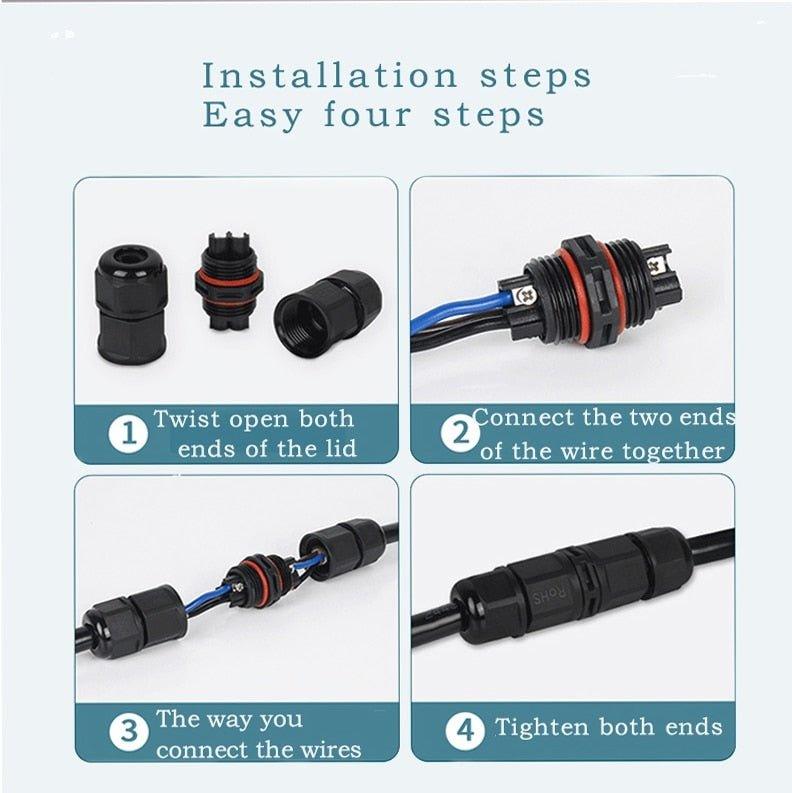 IP68 Waterproof Connector I-Type L16 2/3 Pin Electrical Terminal Adaptor Wire Connector.