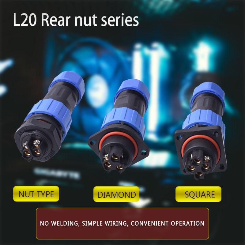 IP68 Waterproof Connector Male Plug &amp; Female Socket 2/3/4 Pin Optional.