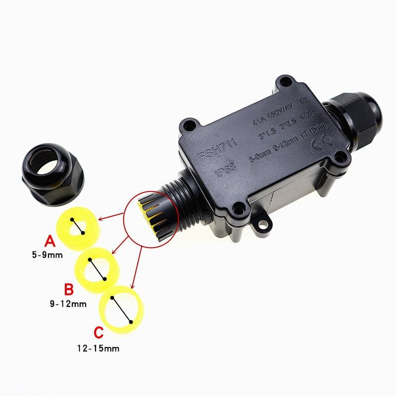 IP68 Waterproof Junction Box 2/3Way 5-15mm for Led Lights.