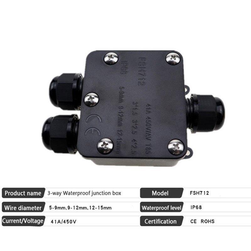 IP68 Waterproof Junction Box 2/3Way 5-15mm for Led Lights.