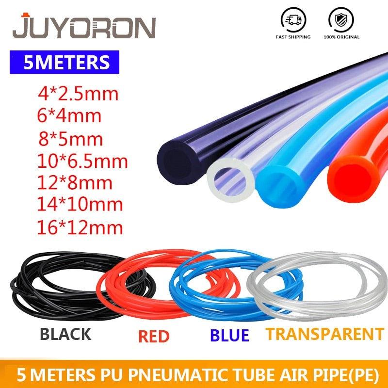 JUYORON- 5 meters Pneumatic PU Pipe / Diameter 4mm-16mm Optional.