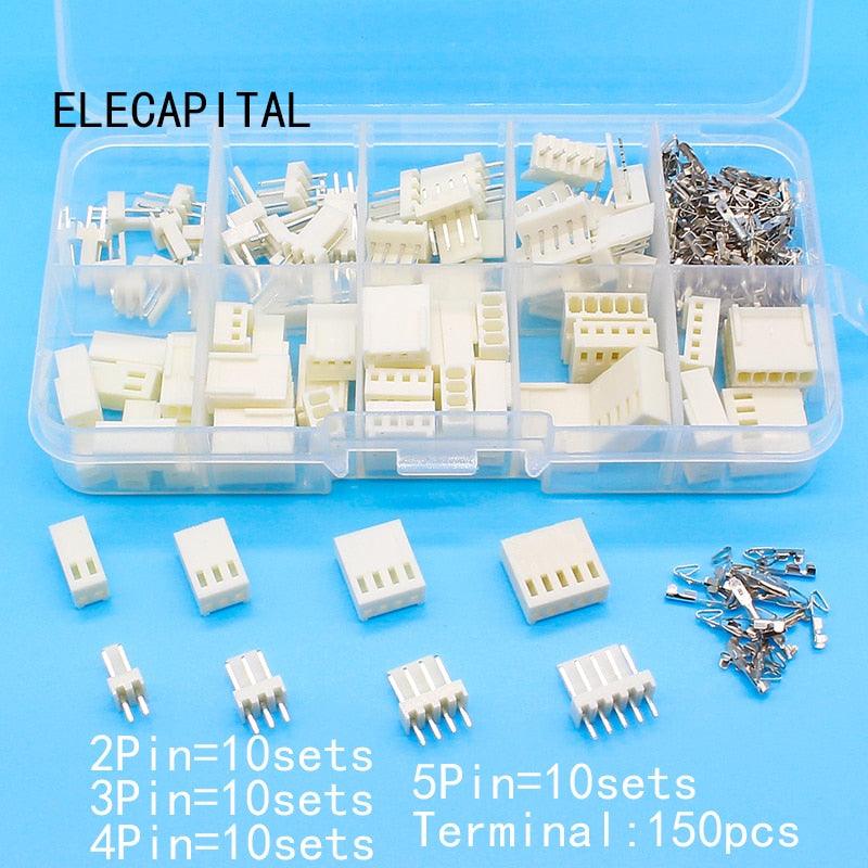 KF2510 Kits 40 sets Kit in box 2p 3p 4p 5 pin 2.54mm Pitch Terminal / Housing / Pin Header Connectors Adaptor.