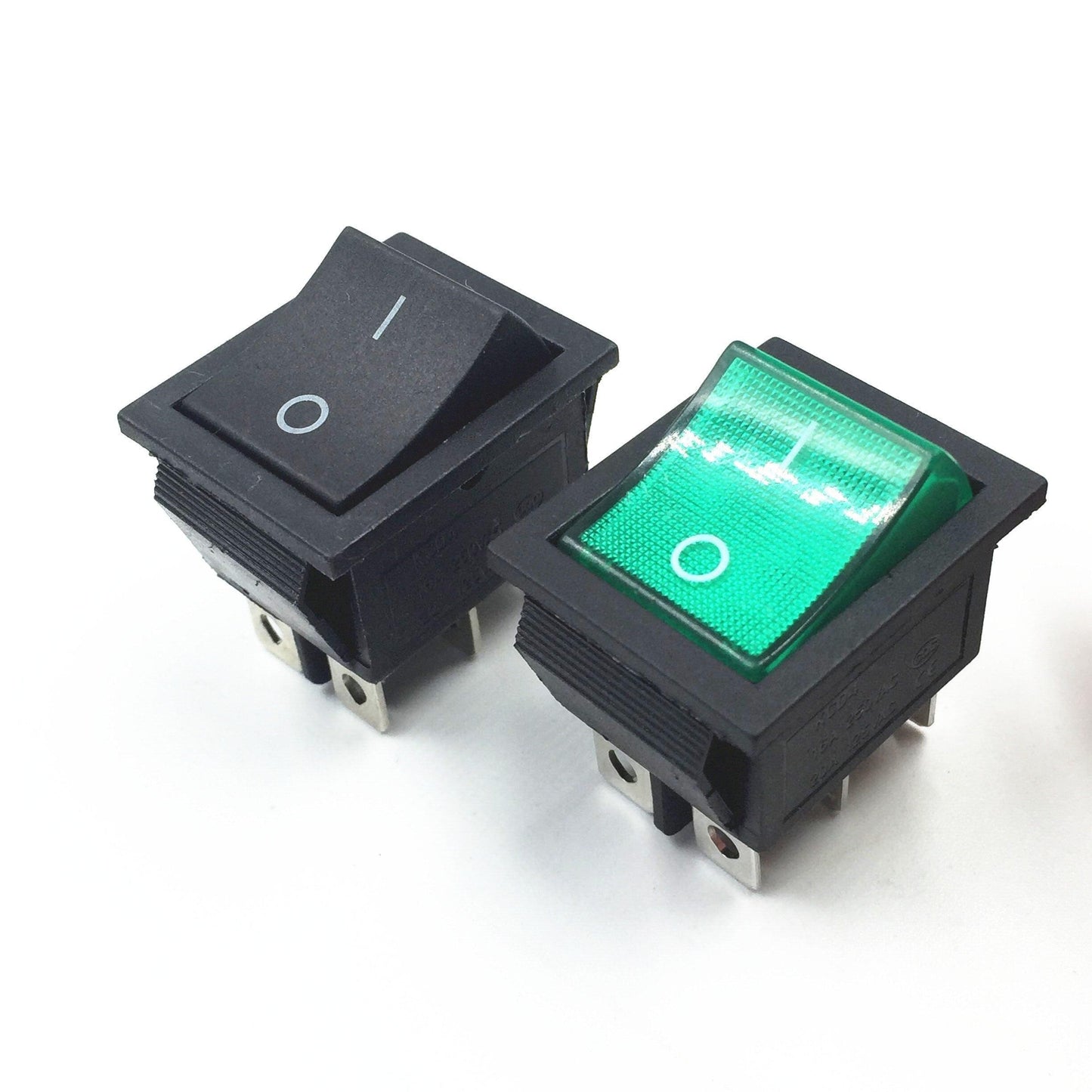 Latching Rocker Switch Power Switch I/O 6 Pins With Light 16A 250VAC 20A 125VAC KCD4 Green Red Yellow Blue Black Boat DPST.