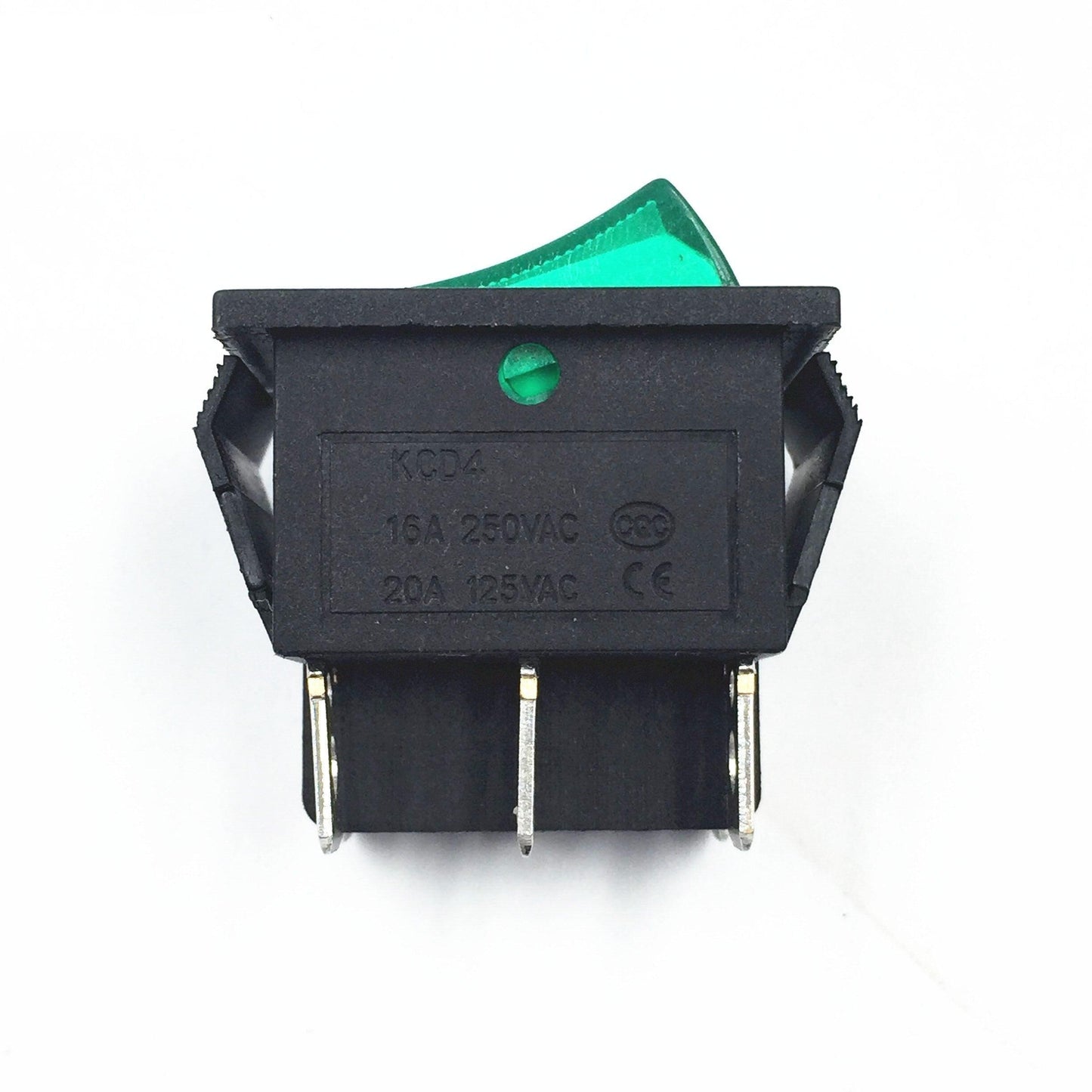 Latching Rocker Switch Power Switch I/O 6 Pins With Light 16A 250VAC 20A 125VAC KCD4 Green Red Yellow Blue Black Boat DPST.