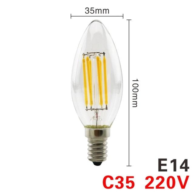 LATTUSO- 4pcs/lot LED Edison Bulb 220V /C35 A60 G80 G95 G125 optional.