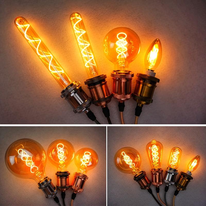 LATTUSO- LED- Filament Bulb Spiral Light/ 4W 2200K /C35 T45 optional.