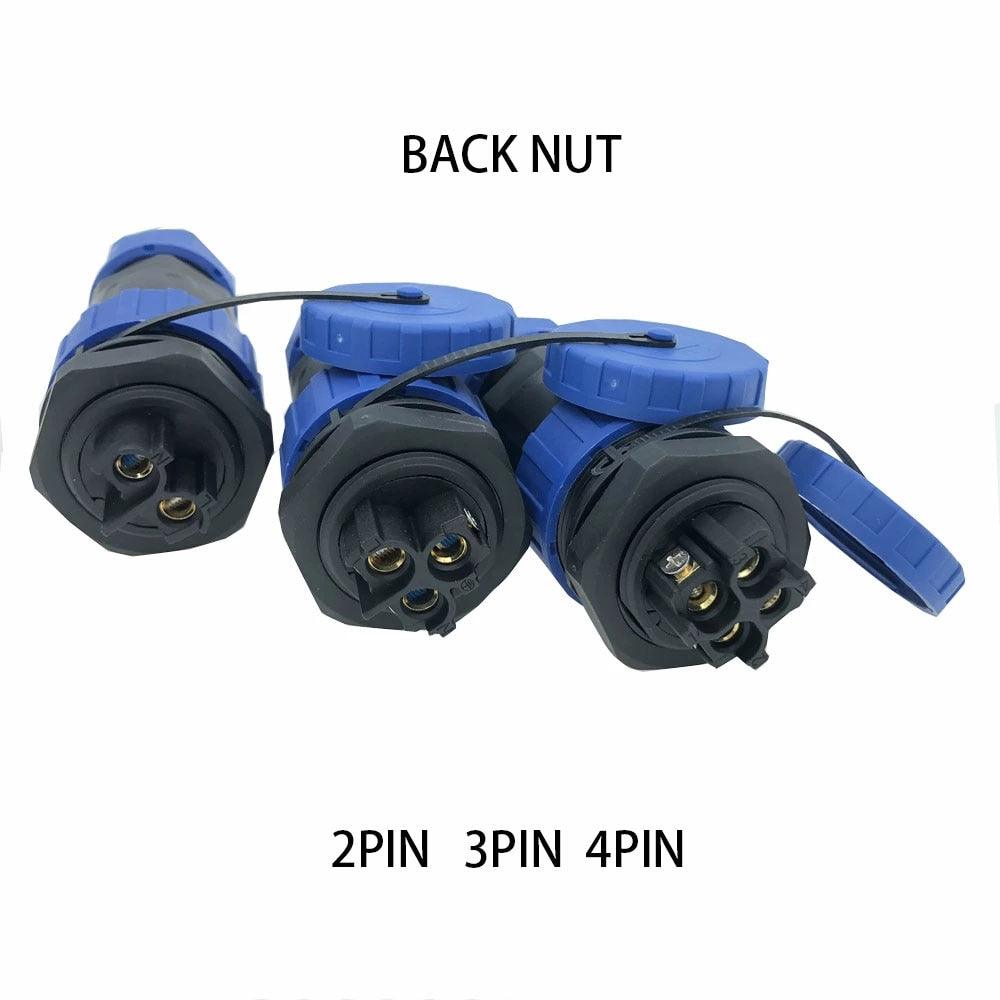 LD28 IP68 Waterproof Connector Plug Back Nut/Square/Docking 2 3 4 Pin.