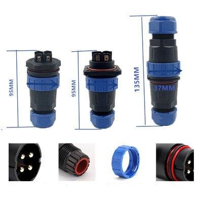 LD28 IP68 Waterproof Connector Plug Back Nut/Square/Docking 2 3 4 Pin.