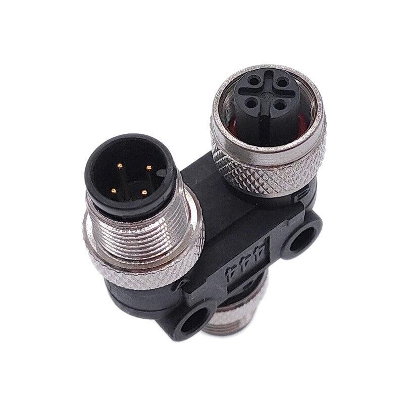 M12 connector conversion plug Y shaped three-way pipe waterproof sensor connectors male female 4pin 5pin.