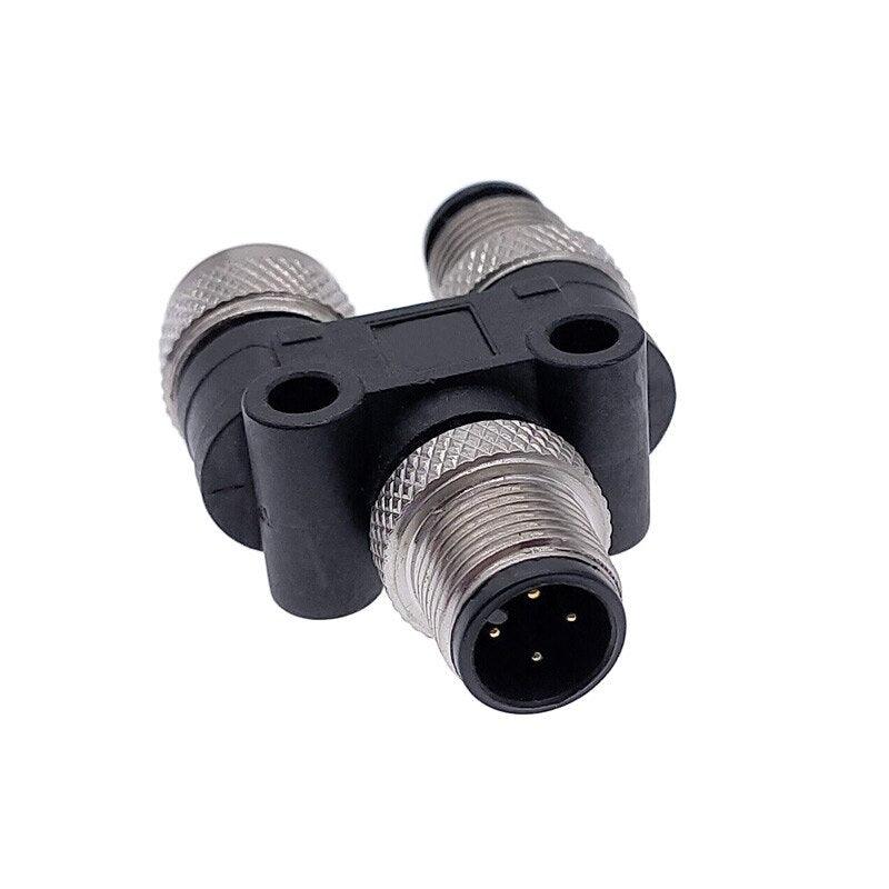 M12 connector conversion plug Y shaped three-way pipe waterproof sensor connectors male female 4pin 5pin.