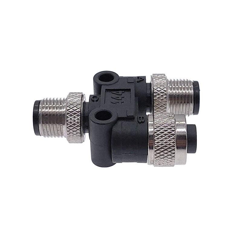 M12 connector conversion plug Y shaped three-way pipe waterproof sensor connectors male female 4pin 5pin.