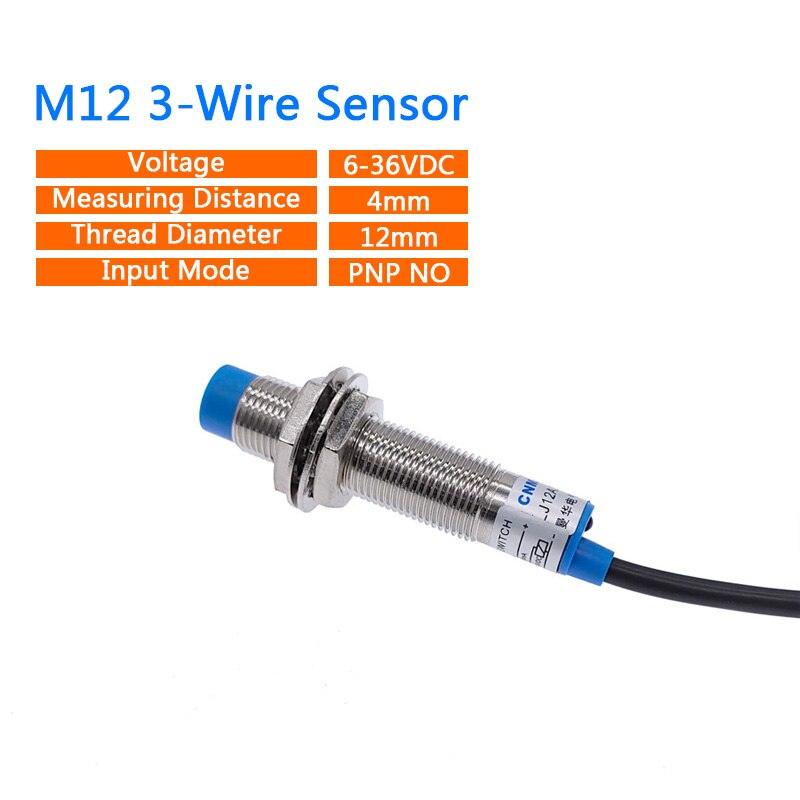M12 Metal Detection Sensor 4mm Distance Waterproof NPN PNP 3-wire Proximity Switch.