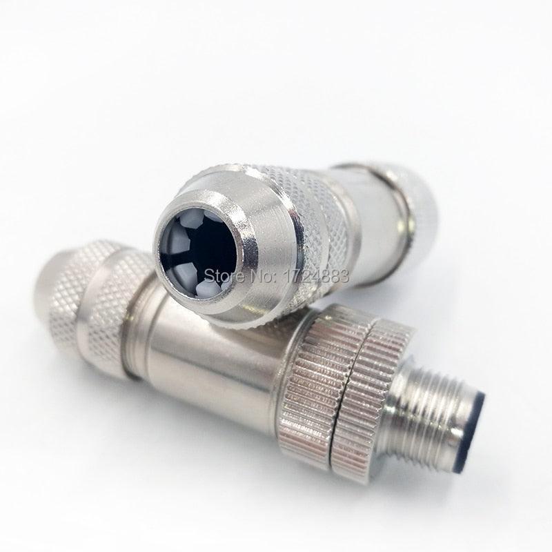 M12 Sensor Waterproof connector Matel Signal shielding Male Female  screw threaded 4 5 8 Pin.