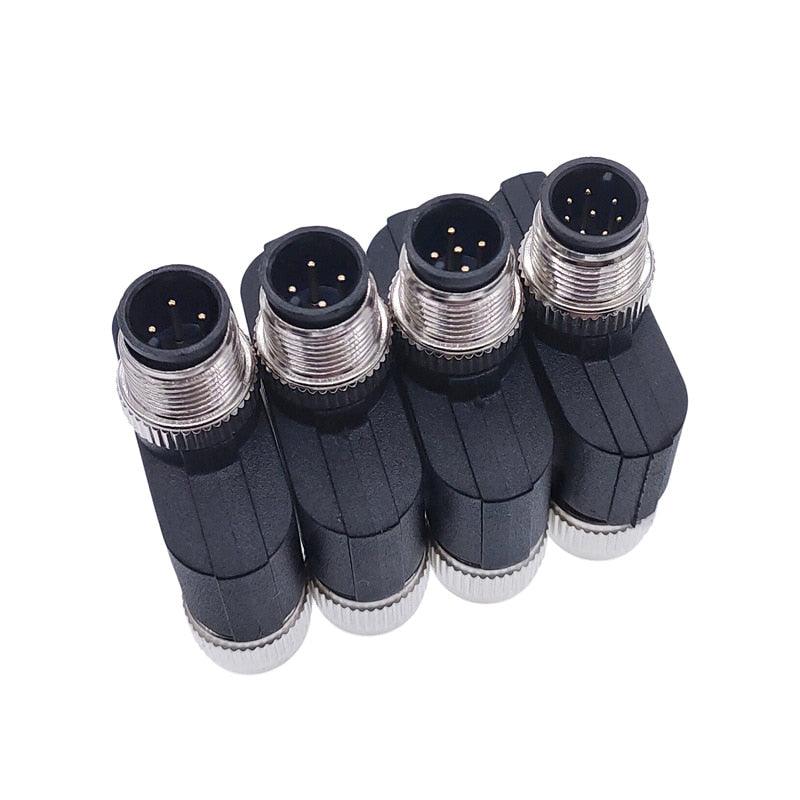 M12 Y-Branch 3-way connector male to female plug Y shaped 3 4 5 8 pin conversion plug.