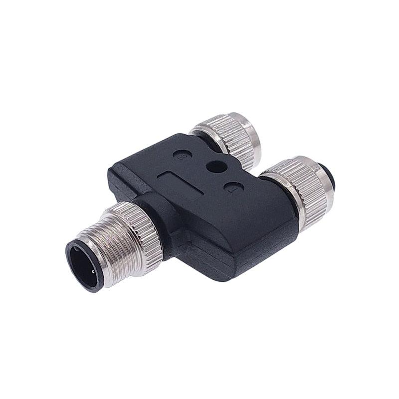 M12 Y-Branch 3-way connector male to female plug Y shaped 3 4 5 8 pin conversion plug.