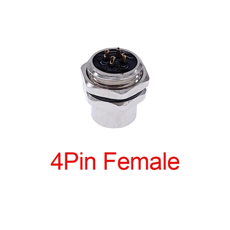 M1216 3/4/5/8Pin sensor connector mounting hole 16mm M12 Flange Socket panel back mount threaded coupling Male&Female.