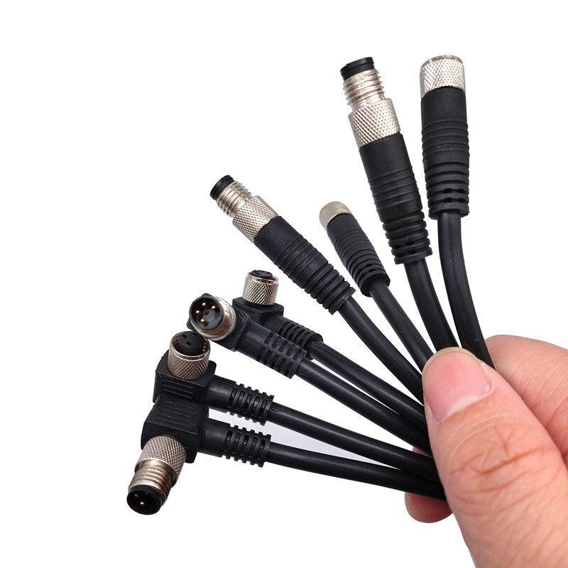 M8 Sensor Connector Cable Waterproof plug Male&amp;Female Straight Angle 4 5 Pin +2m PVC line.