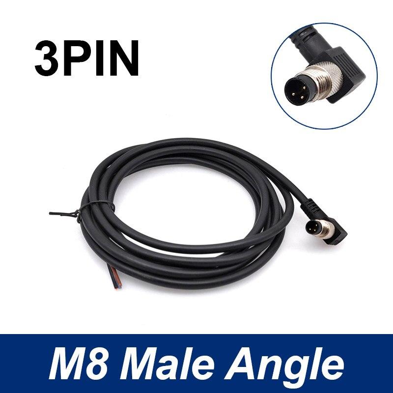 M8 Sensor Connector Cable Waterproof plug Male&amp;Female Straight Angle 4 5 Pin +2m PVC line.