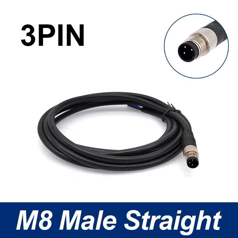 M8 Sensor Connector Cable Waterproof plug Male&amp;Female Straight Angle 4 5 Pin +2m PVC line.