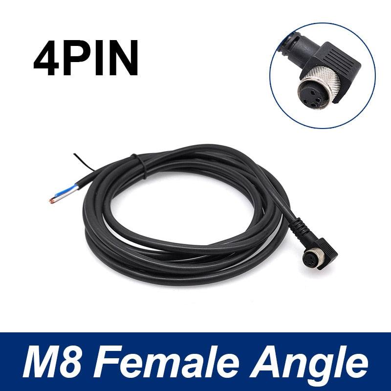 M8 Sensor Connector Cable Waterproof plug Male&amp;Female Straight Angle 4 5 Pin +2m PVC line.