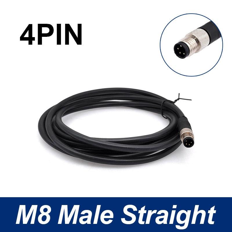 M8 Sensor Connector Cable Waterproof plug Male&amp;Female Straight Angle 4 5 Pin +2m PVC line.