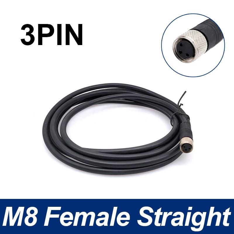 M8 Sensor Connector Cable Waterproof plug Male&amp;Female Straight Angle 4 5 Pin +2m PVC line.