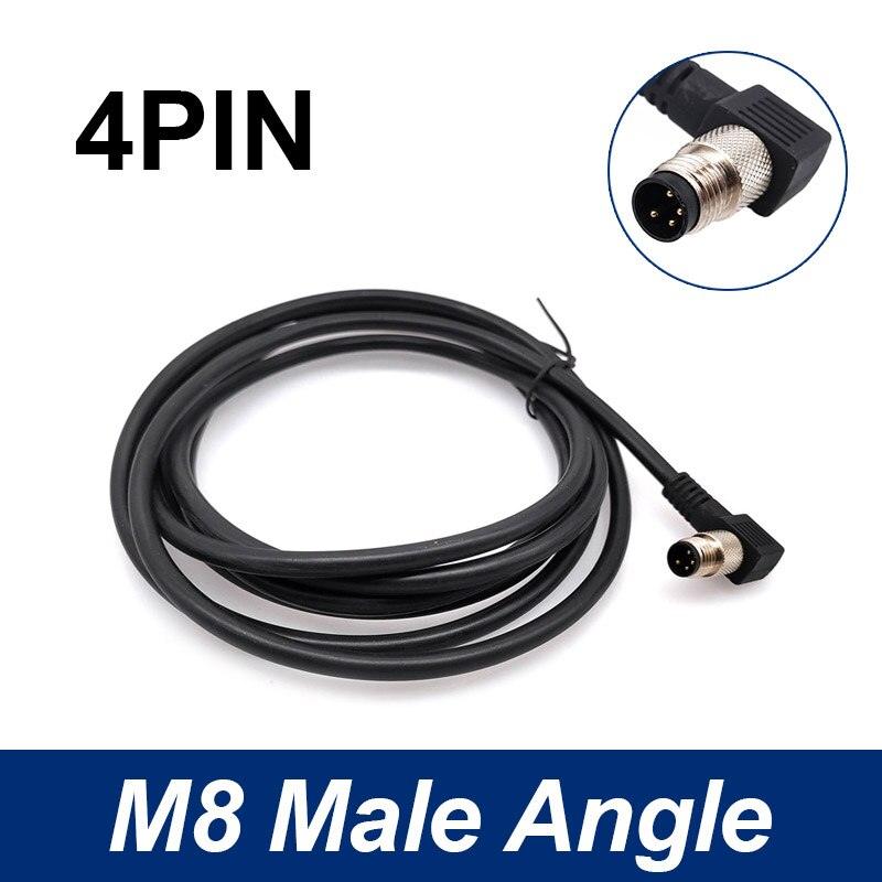 M8 Sensor Connector Cable Waterproof plug Male&amp;Female Straight Angle 4 5 Pin +2m PVC line.