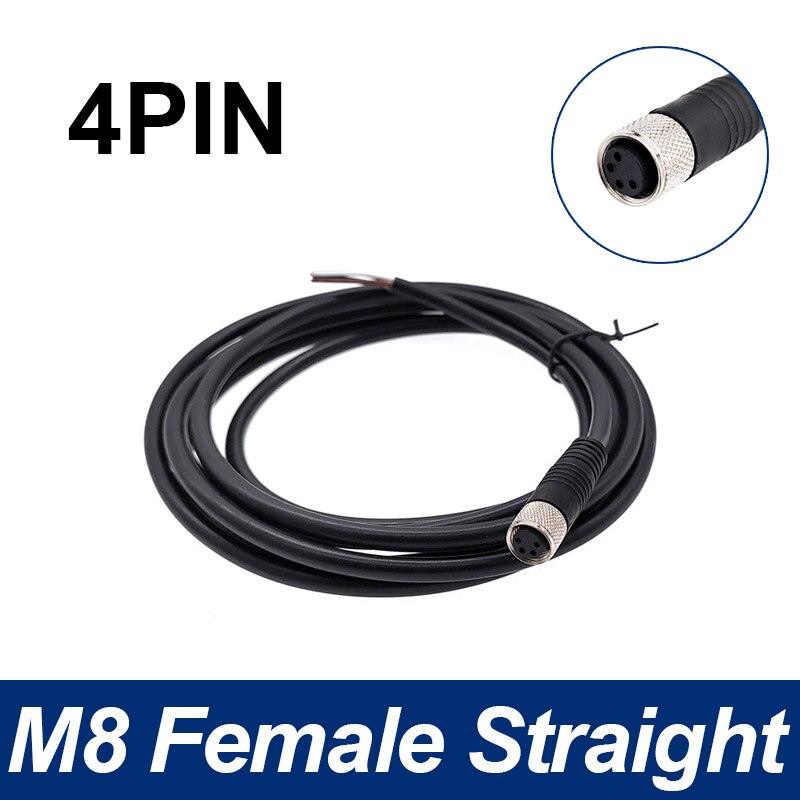 M8 Sensor Connector Cable Waterproof plug Male&amp;Female Straight Angle 4 5 Pin +2m PVC line.