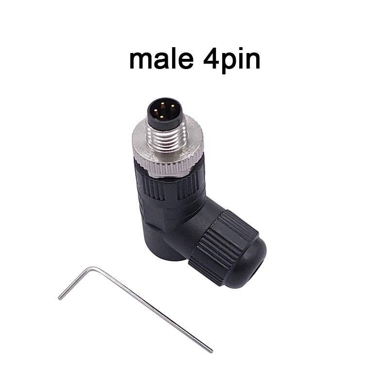 M8 Sensor Connector IP68 screw installation Non-welding Waterproof Plug A-Code Male Female 3pin 4pin Bend Angle Connectors.