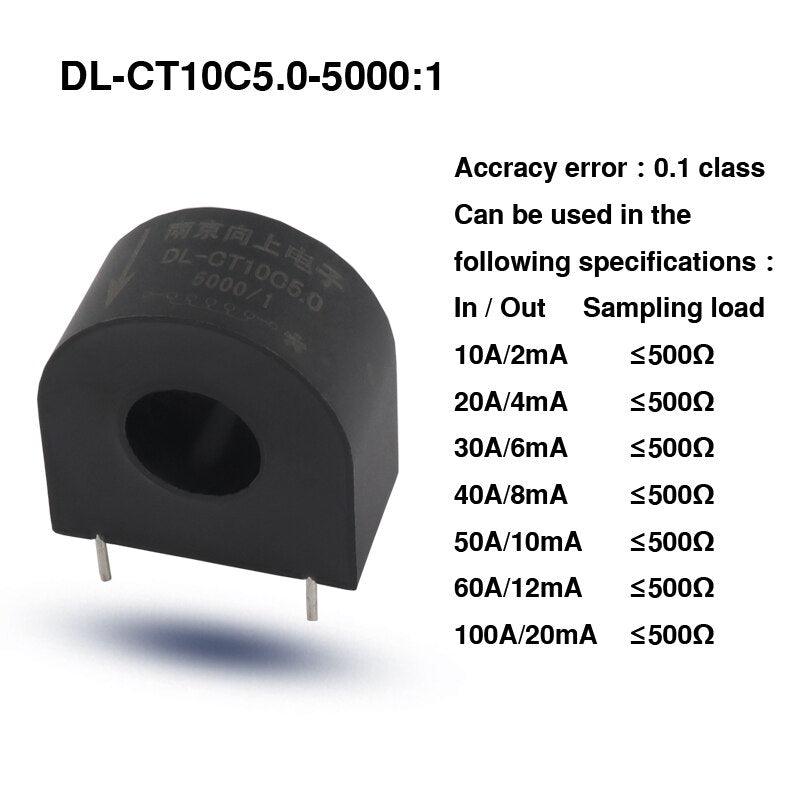 Micro ac current transformer DL-CT10C2.0 50A:25mA 100A:20mA 5000:1 100A:25mA 100A/50mA microwave oven transformer price cts 50Hz.