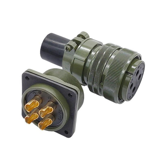 MIL-C-5015 32S Connector, 32-17 Aviation Plug, 80A 380V Power Connector, 4 Pin High Current Plug, IP67 Waterproof Connector, Military Standard Connector, Heavy Duty Aviation Plug, Large Wire Gauge Connector