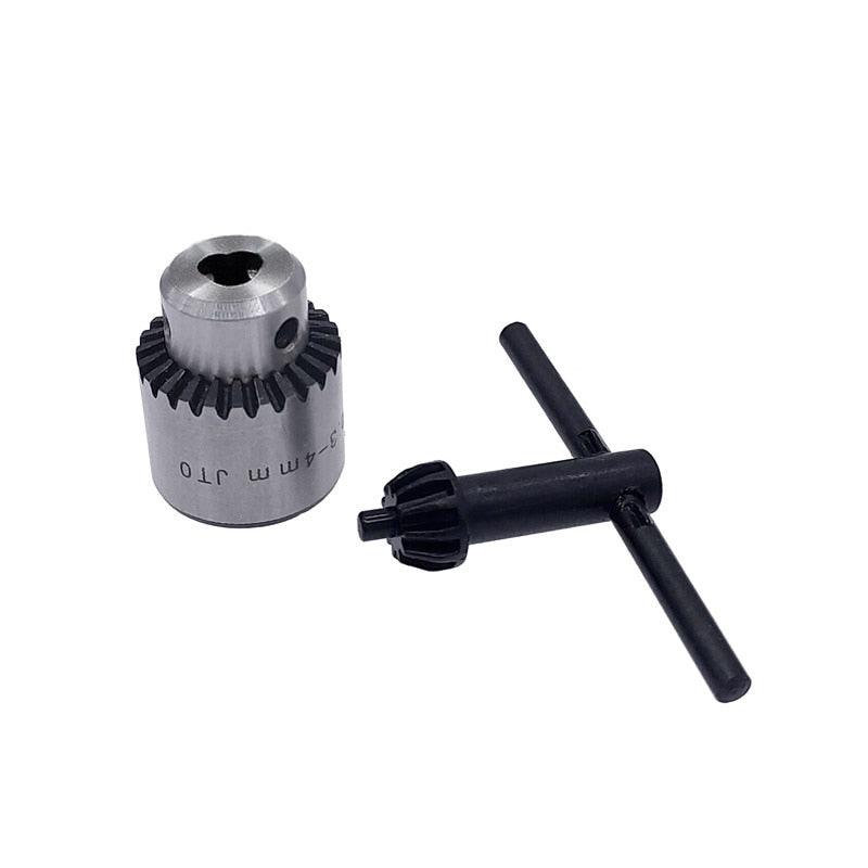 Mini Drill Chuck Micro 0.3-4mm JT0 Taper Mounted Drill Chuck and Chuck Key Lathe Accessories Adapter with Key.