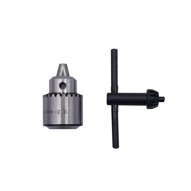 Mini Drill Chuck Micro 0.3-4mm JT0 Taper Mounted Drill Chuck and Chuck Key Lathe Accessories Adapter with Key.