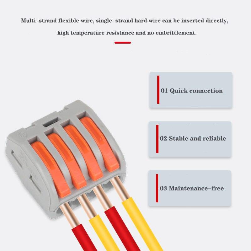 Mini TYPE Boxed 21 Series Quick Push-In Wire Connector Universal Compact Terminal Block Small Led Light Cable Splitter Connector.