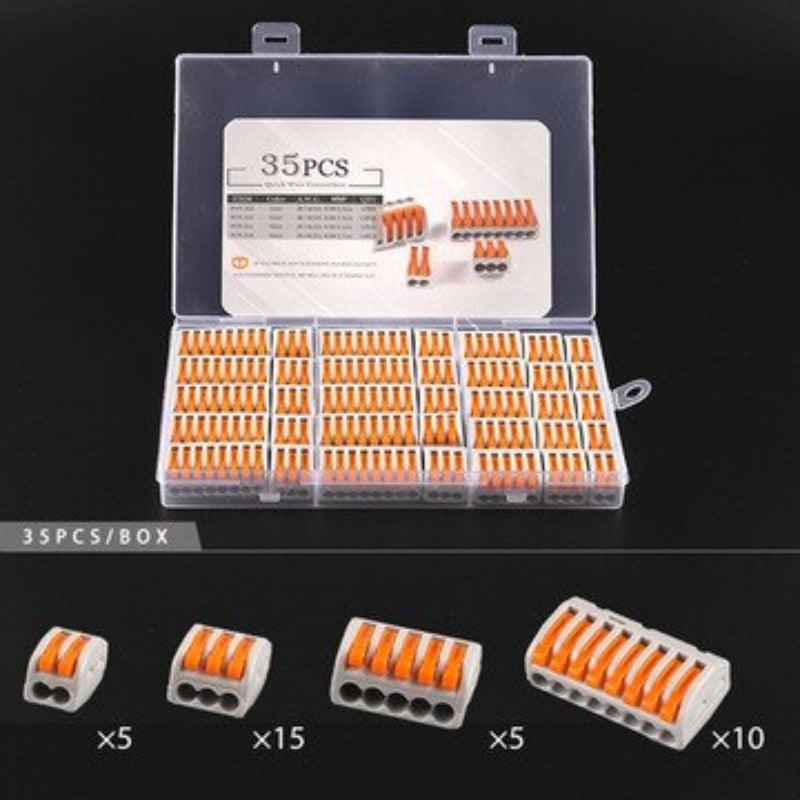 Mini TYPE Boxed 21 Series Quick Push-In Wire Connector Universal Compact Terminal Block Small Led Light Cable Splitter Connector.