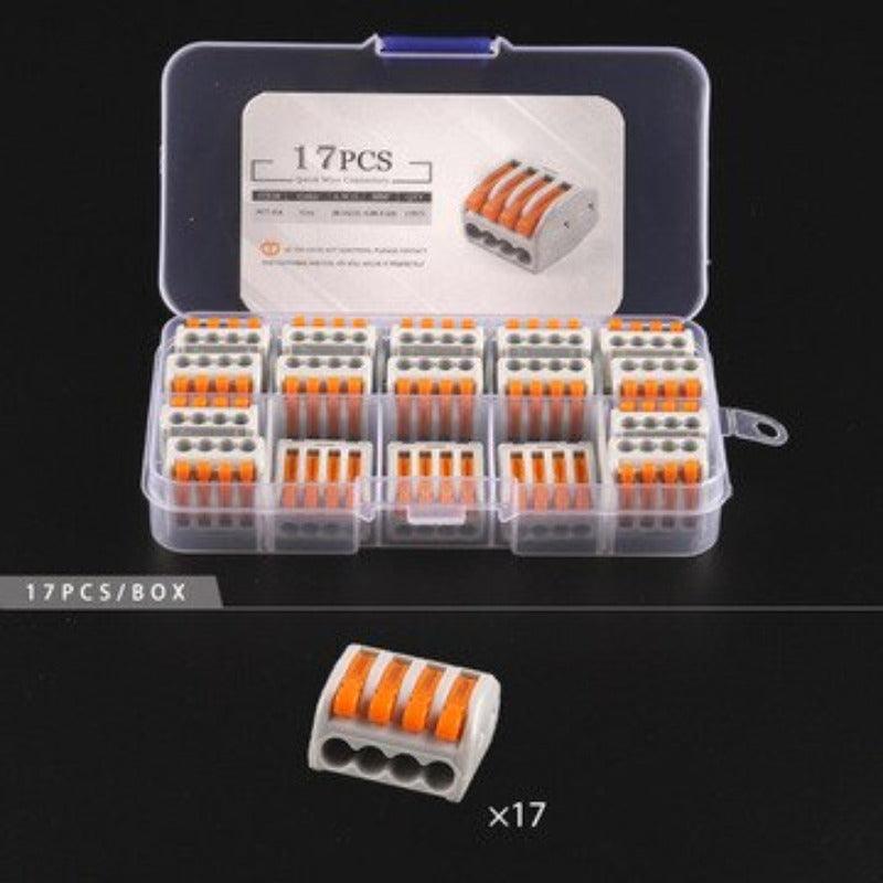 Mini TYPE Boxed 21 Series Quick Push-In Wire Connector Universal Compact Terminal Block Small Led Light Cable Splitter Connector.