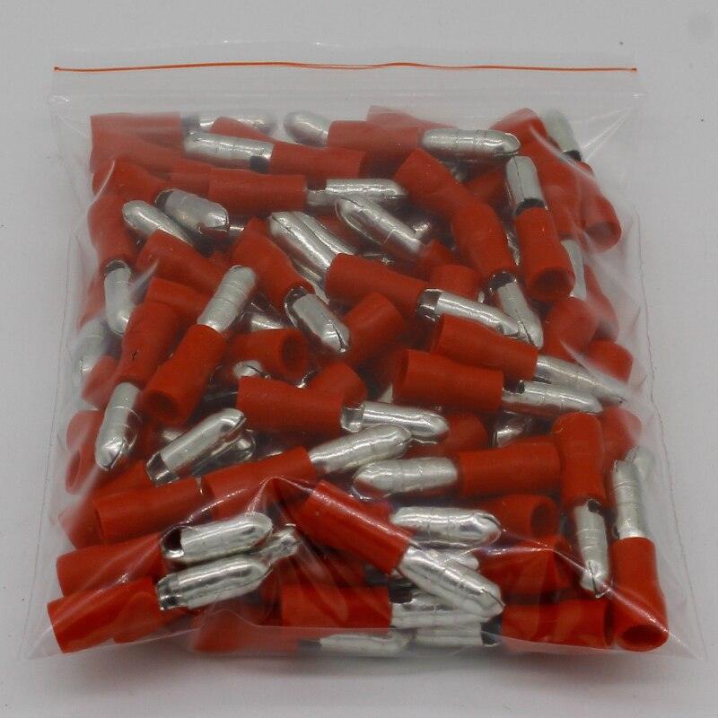 MPD1.25-156 MPD1-156 100PCS Bullet Shaped male Insulating Joint Wire Connector Electrical Crimp Terminal AWG22-16 MPD.