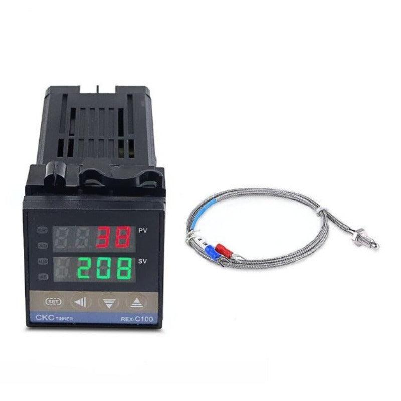 MR- Digital 220V  PID REX-C100 Temperature Controller + max.40A SSR+K Thermocouple  PID Controller Set + Heat Sink.