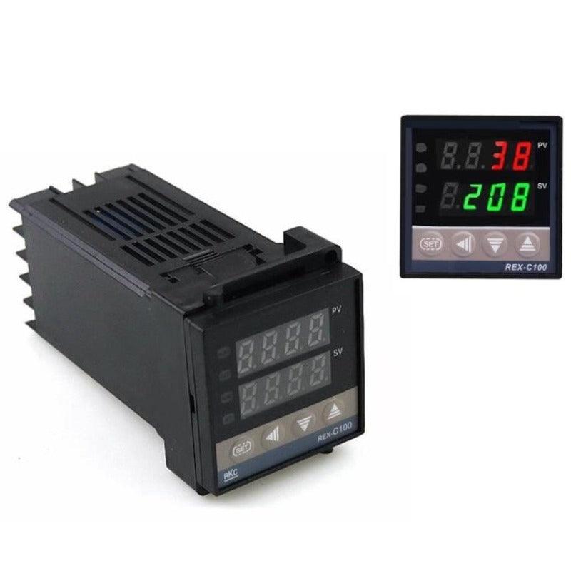 MR- Digital 220V  PID REX-C100 Temperature Controller + max.40A SSR+K Thermocouple  PID Controller Set + Heat Sink.