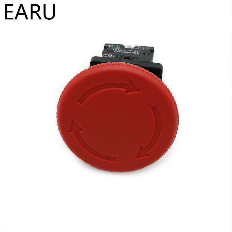 Mushroom Emergency Stop Switch 22mm NO/NC Red Push Button Switch  600V 10A.